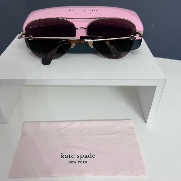 Kate Spade New York Aviator Sunglasses Excellent Condition- Dark Havana-Brown main image 5